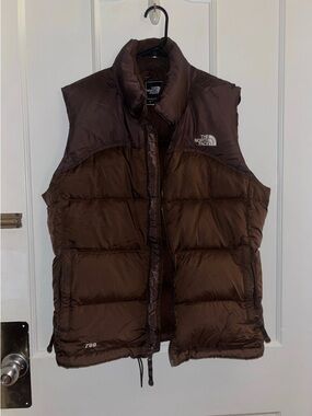 Women's Vintage The North Face 700 Brown Puffer Vest Kendall Style Size L